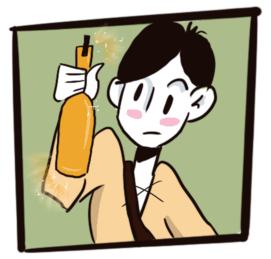 Boy with golden bottle