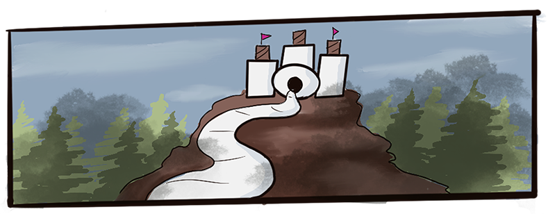 Toliet paper palace on mountain